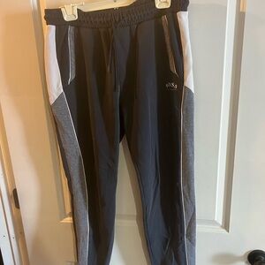 Hugo Boss Men's Black and White Joggers
